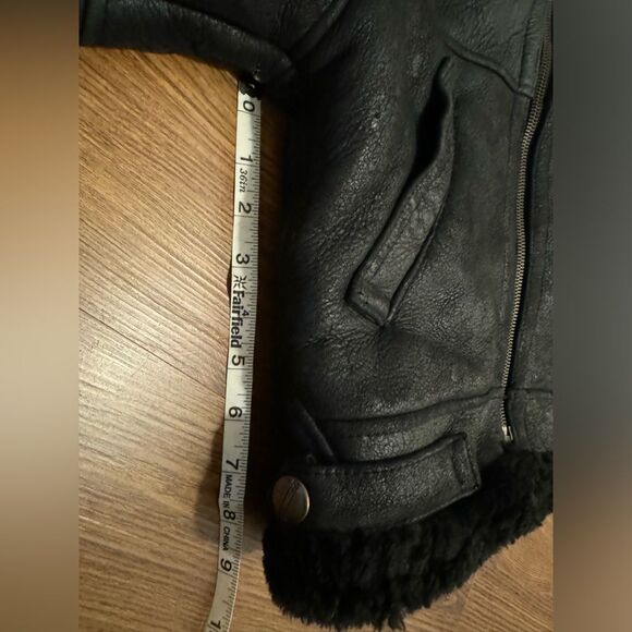 DAVOUCCI vintage leather & suede black coat measurements in pictures-No Size - Picture 12 of 13